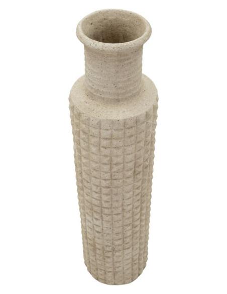 Grand Vase XXL ethnique moderne Bouteille H 97 cm Résine Beige Esterno 