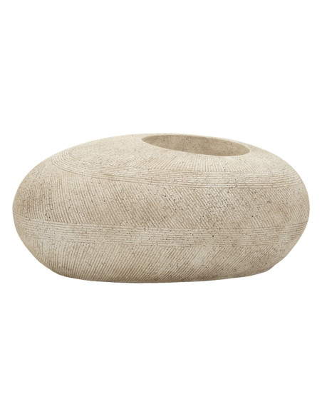 Grand Cache-pot XXL extérieur Galet 78 cm Résine Gris Stone 