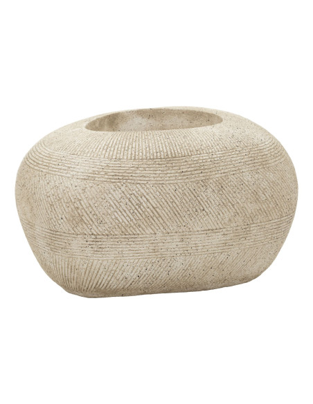 Grand Cache-pot XXL extérieur Galet 78 cm Résine Gris Stone 