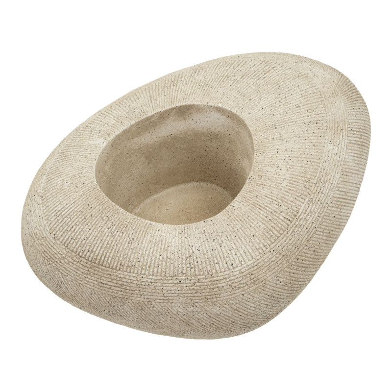 Grand Cache-pot XXL extérieur Galet 78 cm Résine Gris Stone 