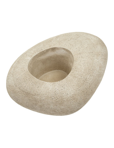 Grand Cache-pot XXL extérieur Galet 78 cm Résine Gris Stone 