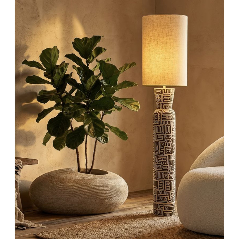 Grand Cache-pot XXL extérieur Galet 78 cm Résine Gris Stone 