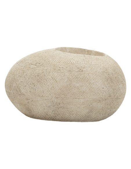 Grand Cache-pot XXL extérieur Galet 54 cm Résine Gris Stone 