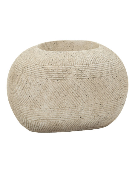 Grand Cache-pot XXL extérieur Galet 54 cm Résine Gris Stone 