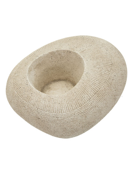 Grand Cache-pot XXL extérieur Galet 54 cm Résine Gris Stone 