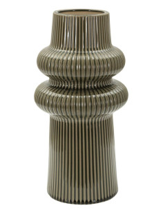 Vase style seventies modernisé Totem H 36 cm Céramique Vert Harmony 