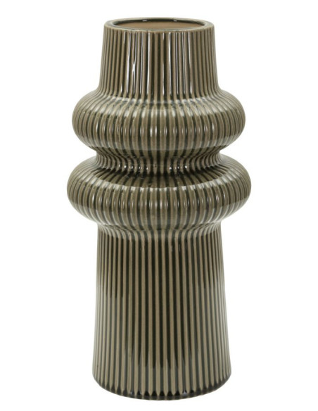 Vase style seventies modernisé Totem H 36 cm Céramique Vert Harmony 