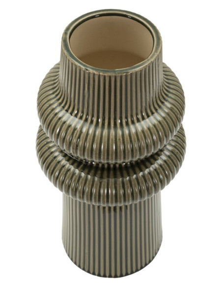 Vase style seventies modernisé Totem H 36 cm Céramique Vert Harmony 