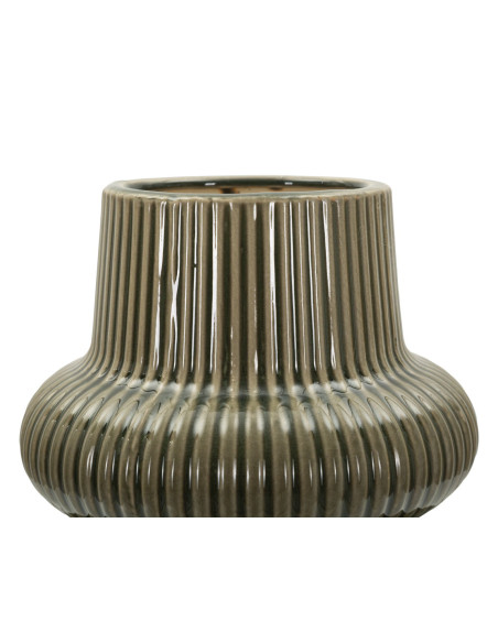 Vase style seventies modernisé Totem H 36 cm Céramique Vert Harmony 