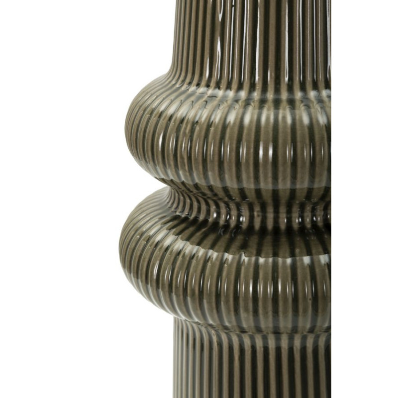 Vase style seventies modernisé Totem H 36 cm Céramique Vert Harmony 