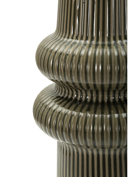 Vase style seventies modernisé Totem H 36 cm Céramique Vert Harmony 