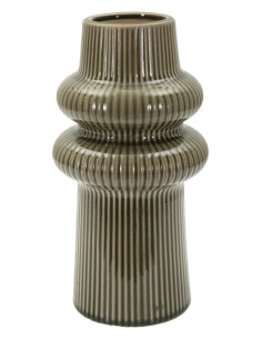 Vase style seventies modernisé Totem H 25 cm Céramique Vert Harmony 