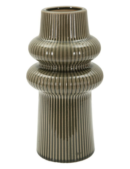 Vase style seventies modernisé Totem H 25 cm Céramique Vert Harmony 