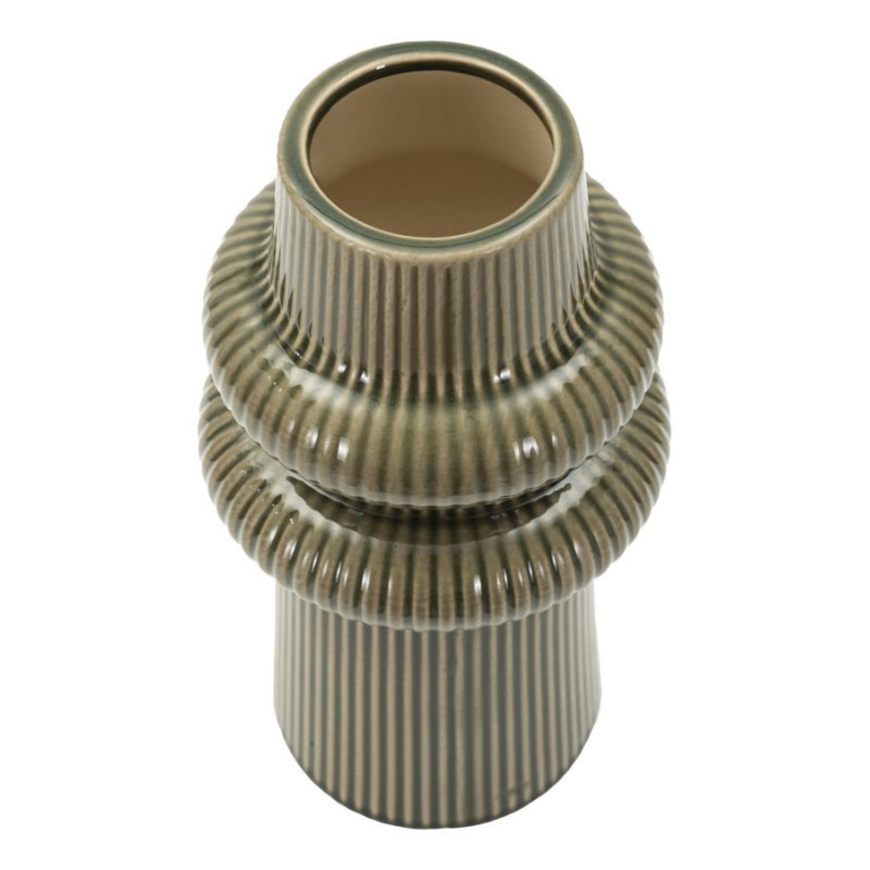 Vase style seventies modernisé Totem H 25 cm Céramique Vert Harmony 