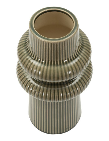 Vase style seventies modernisé Totem H 25 cm Céramique Vert Harmony 
