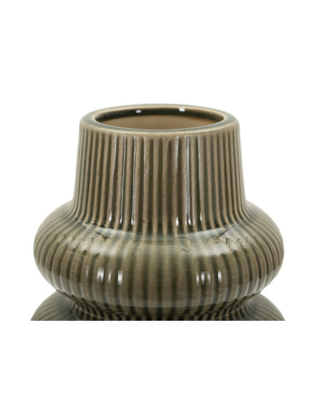 Vase style seventies modernisé Totem H 25 cm Céramique Vert Harmony 