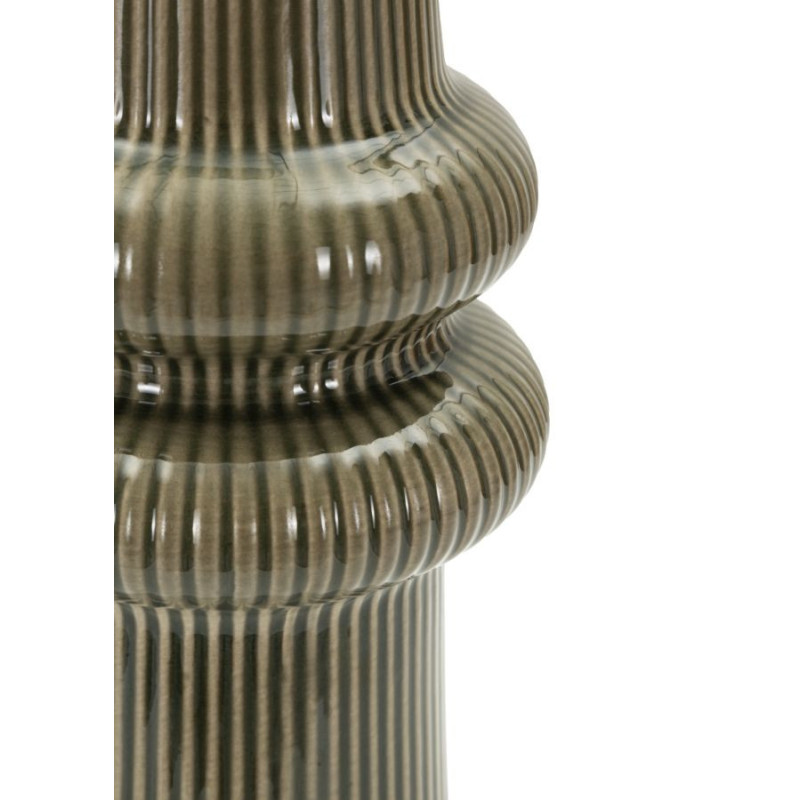 Vase style seventies modernisé Totem H 25 cm Céramique Vert Harmony 