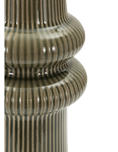 Vase style seventies modernisé Totem H 25 cm Céramique Vert Harmony 