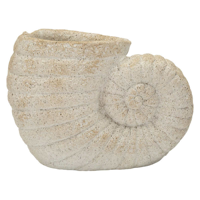 Vase style bord de mer Coquillage H 23 cm Magnésium Beige Shell 