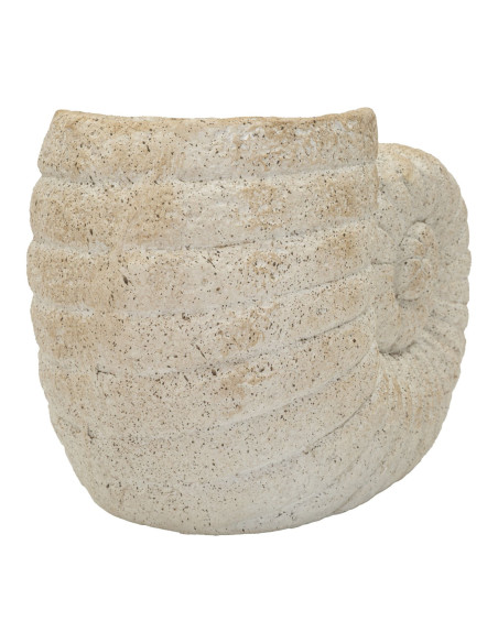 Vase style bord de mer Coquillage H 23 cm Magnésium Beige Shell 