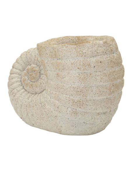 Vase style bord de mer Coquillage H 23 cm Magnésium Beige Shell 