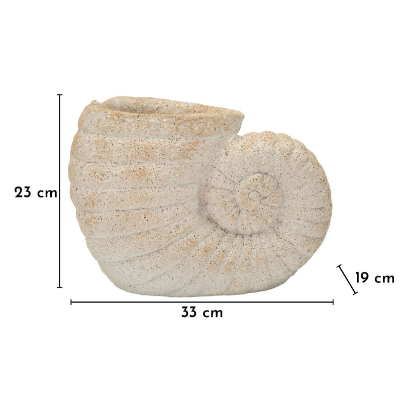 Vase style bord de mer Coquillage H 23 cm Magnésium Beige Shell 