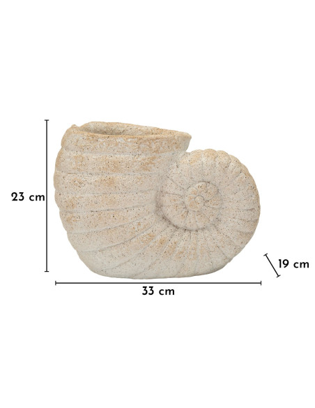 Vase style bord de mer Coquillage H 23 cm Magnésium Beige Shell 