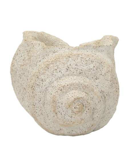 Vase style bord de mer Coquillage H 18 cm Magnésium Beige Shell 