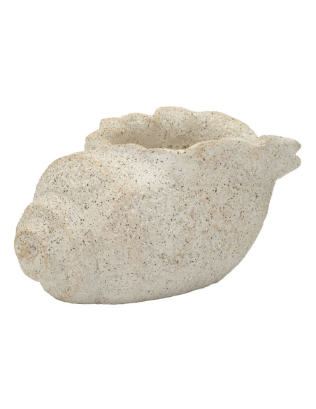 Vase style bord de mer Coquillage H 18 cm Magnésium Beige Shell 