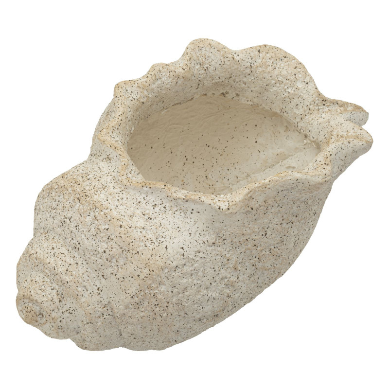 Vase style bord de mer Coquillage H 18 cm Magnésium Beige Shell 