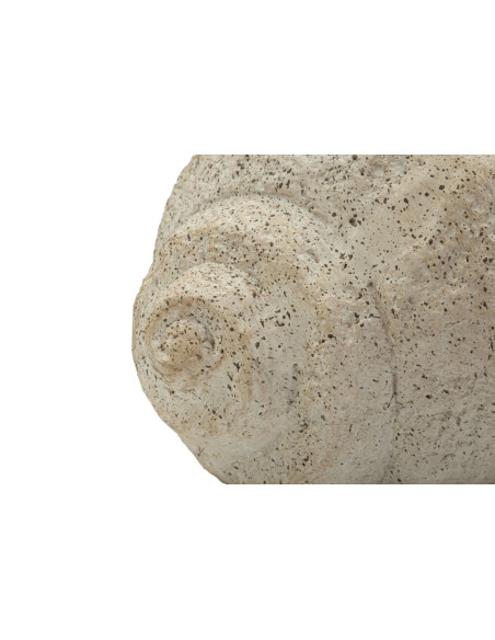 Vase style bord de mer Coquillage H 18 cm Magnésium Beige Shell 
