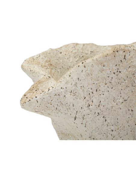 Vase style bord de mer Coquillage H 18 cm Magnésium Beige Shell 