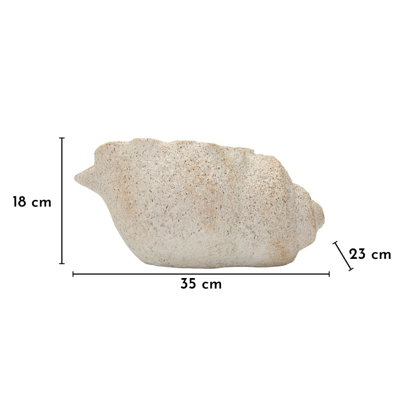 Vase style bord de mer Coquillage H 18 cm Magnésium Beige Shell 