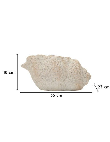 Vase style bord de mer Coquillage H 18 cm Magnésium Beige Shell 