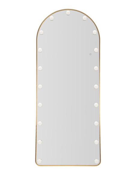 Grand Miroir sur pied lumineux LED Arche Arrondi 70x170 Métal Doré Hollywood 