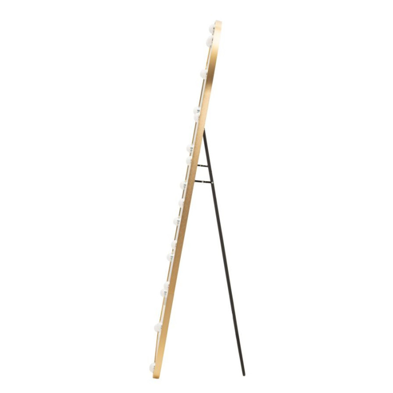 Grand Miroir sur pied lumineux LED Arche Arrondi 70x170 Métal Doré Hollywood 