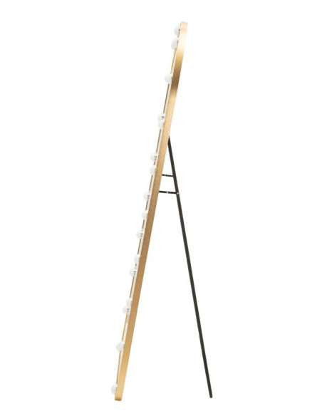 Grand Miroir sur pied lumineux LED Arche Arrondi 70x170 Métal Doré Hollywood 