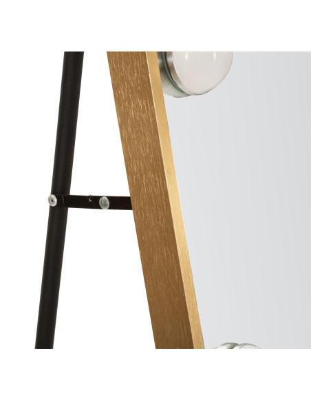 Grand Miroir sur pied lumineux LED Arche Arrondi 70x170 Métal Doré Hollywood 