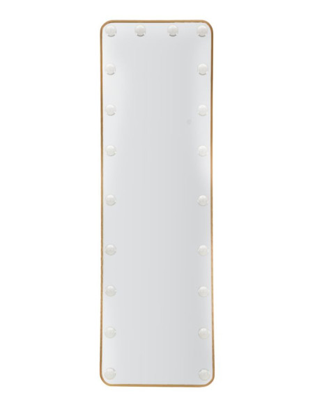 Grand Miroir sur pied lumineux LED Rectangulaire 50x160 Métal Doré Hollywood 