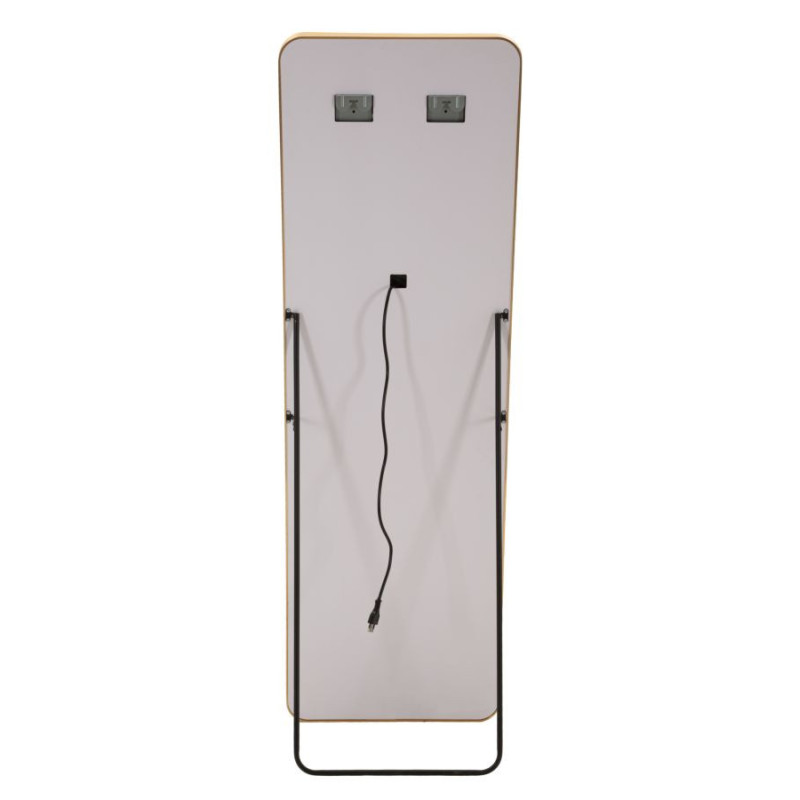 Grand Miroir sur pied lumineux LED Rectangulaire 50x160 Métal Doré Hollywood 