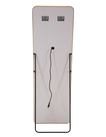 Grand Miroir sur pied lumineux LED Rectangulaire 50x160 Métal Doré Hollywood 