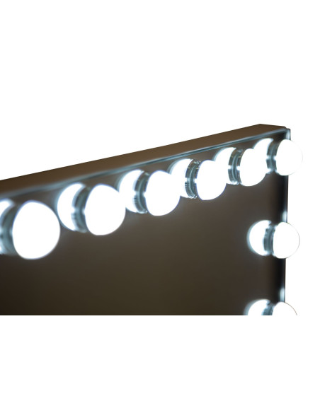 Miroir à poser lumineux LED Rectangulaire 55x43 Métal Blanc Hollywood 