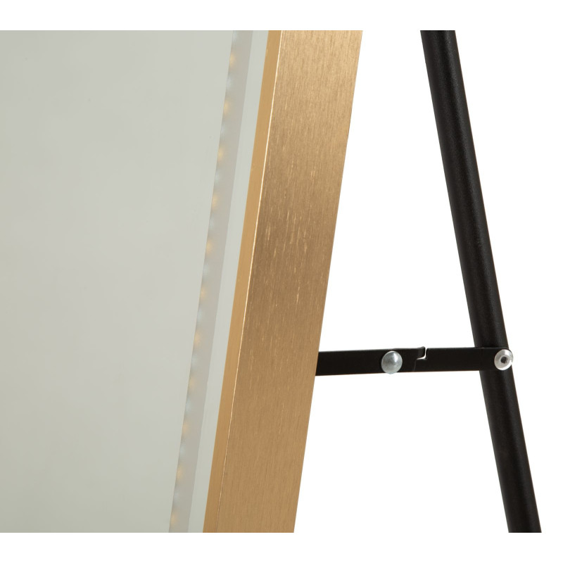 Grand Miroir sur pied lumineux LED Arche Arrondi 50x160 Métal Doré Simple 