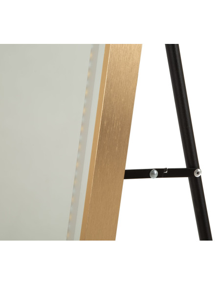 Grand Miroir sur pied lumineux LED Arche Arrondi 50x160 Métal Doré Simple 