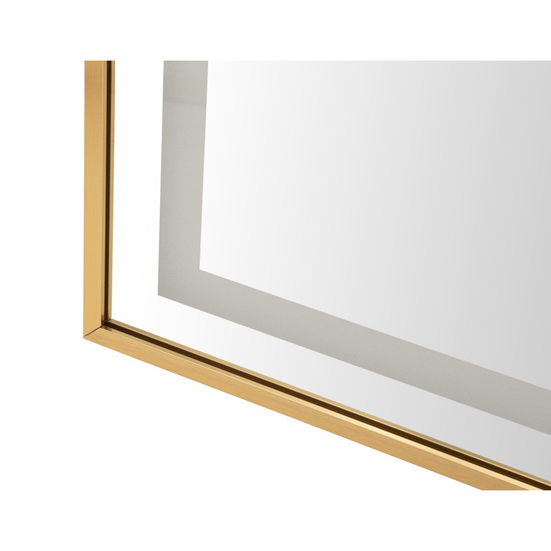 Grand Miroir sur pied lumineux LED Arche Arrondi 50x160 Métal Doré Simple 