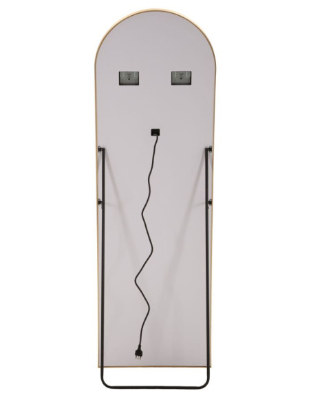 Grand Miroir sur pied lumineux LED Arche Arrondi 50x160 Métal Doré Simple 