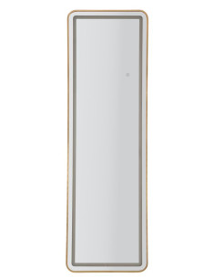 Grand Miroir sur pied lumineux LED Rectangulaire 50x160 Métal Doré Simple 