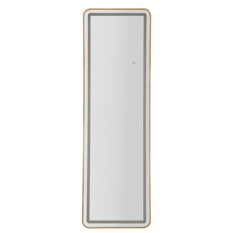 Grand Miroir sur pied lumineux LED Rectangulaire 50x160 Métal Doré Simple 