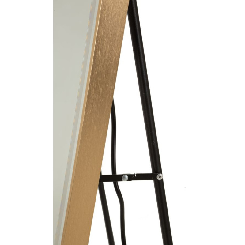 Grand Miroir sur pied lumineux LED Rectangulaire 50x160 Métal Doré Simple 