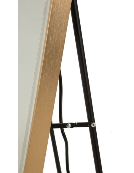 Grand Miroir sur pied lumineux LED Rectangulaire 50x160 Métal Doré Simple 